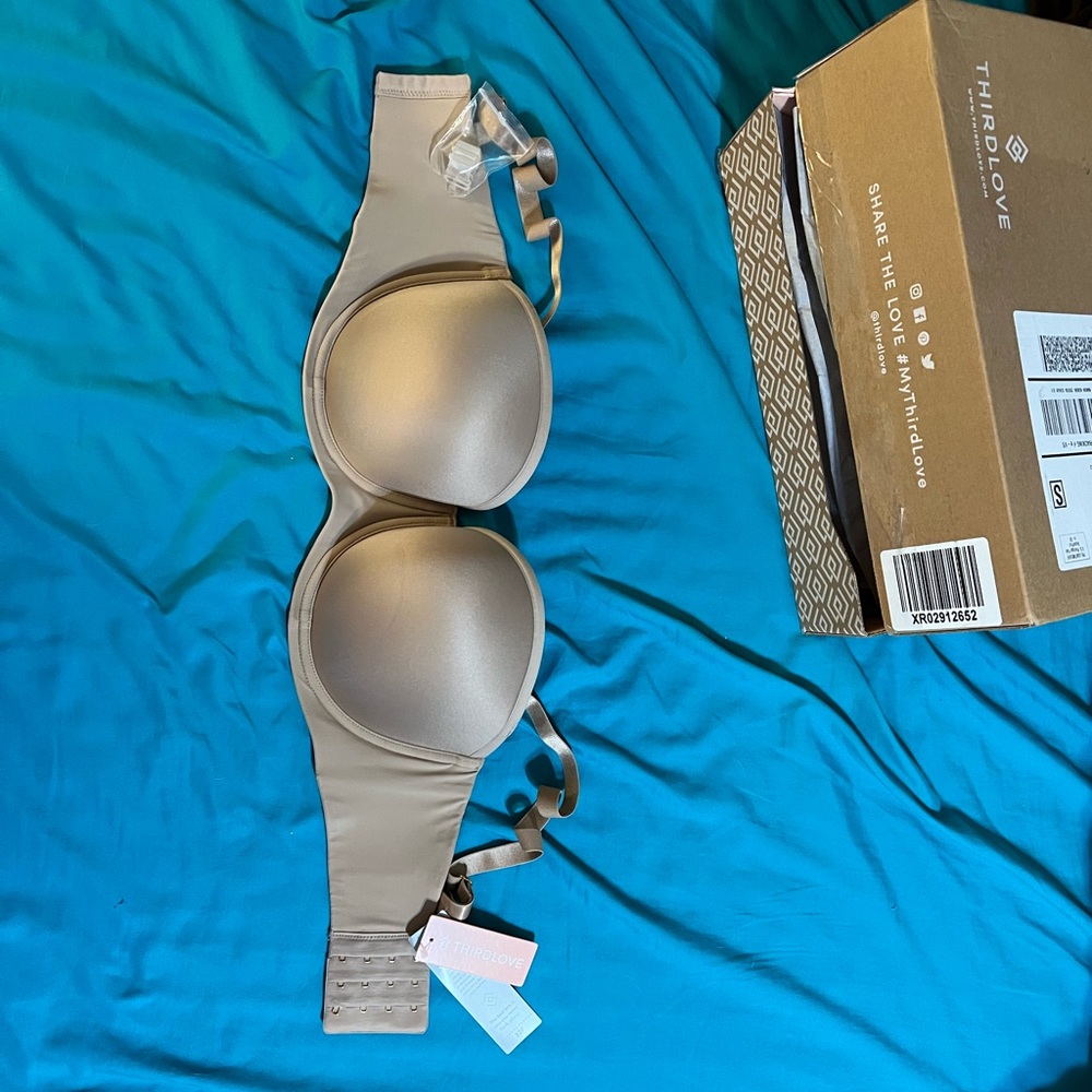 24/7 Classic Strapless 32F bra by ThirdLove in Taupe